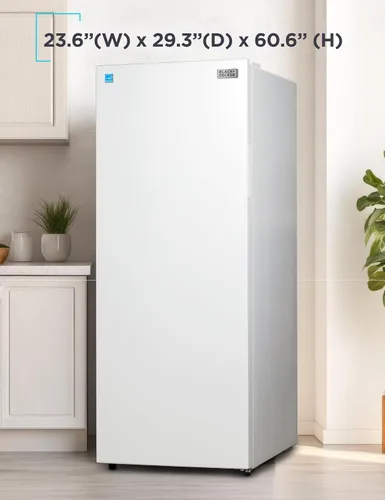 Miniatura 7 de BLACK+DECKER BUC1100XW - Refrigerador congelador convertible de 11 pies cúbicos, congelador vertical con estantes de vidrio, puerta reversible