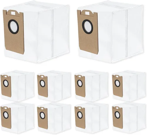 Paquete de 10 bolsas de polvo D10 compatibles con aspiradora robot Dreametech D10 Plus, bolsas de vacío de 4.0 L, piezas de accesorios