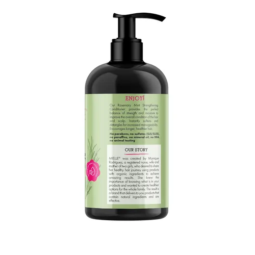 Miniatura 9 de Mielle Organics - Acondicionador capilar fortalecedor de romero y menta para mujeres y hombres - Acondicionador hidratante y desenredante infundido