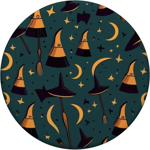 Miniatura 3 de Escoba de bruja de Halloween, patrón aterrador, gráfico de Halloween, PopSockets estándar PopGrip