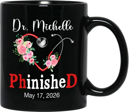 Miniatura 17 de Taza de café negra personalizada, regalo para agradecimiento al médico, divertida taza de café con texto en inglés "This Is A Doctor's Doctor's 11