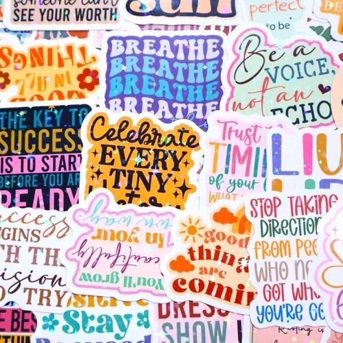 Miniatura 6 de You've Got This By Puraesla - Paquete de 300 calcomanías holográficas de afirmación positiva, citas motivacionales, decoración de impulso de salud
