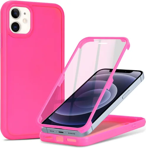 Miniatura 8 de Funda para iPhone 13 mini con protector de pantalla integrado y protección de cuerpo completo, para Apple iPhone 13 Mini, fundas para hombres, Rojo