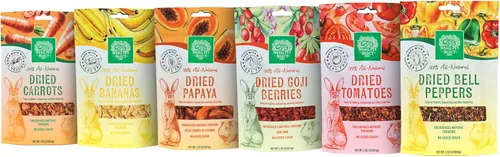 Miniatura 2 de Small Pet Select - Muestra de frutas y verduras secas, un regalo natural para conejos, cobayas y otros animales pequeños, ¡seis sabores! - 2 onzas