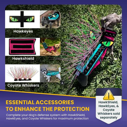 Miniatura 9 de CoyoteVest Chaleco Protector de Arnés para Perro, Accesorios Reflectantes para Perro con Picos para Proteger a tu Mascota de Ataques de Rapaces