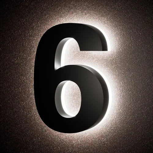 Miniatura 28 de Números de casa retroiluminados de 5 pulgadas para exteriores, acero inoxidable, número de dirección de casa iluminado con LED, letreros