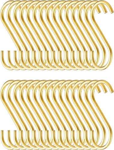 Miniatura 9 de Evanda Ganchos en S para colgar, paquete de 30 unidades, de acero inoxidable resistente, para sartenes de cocina, ollas, utensilios de cocina