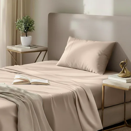 Miniatura 2 de Utopia Bedding - Juego de sábanas de microfibra cepillada, resistente al encogimiento y a la decoloración, de fácil cuidado, 3 piezas, tamaño Beige