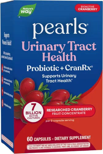 Nature's Way Pearls Probiótico para la salud del tracto urinario + CranRx, apoya la salud urinaria*, vitamina C, arándano, 7 mil millones de