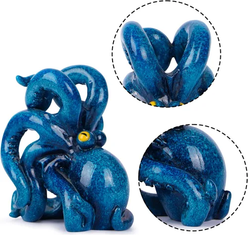 Miniatura 7 de Hodao Soporte para cepillo de dientes de pulpo, soporte de cepillo de dientes de resina único y lindo para niños y adultos, accesorios de decoración
