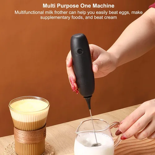 Miniatura 3 de Espumador de leche de mano, espumador de leche a batería, batidor de huevos para el hogar, para café, café con leche, chocolate caliente, mini
