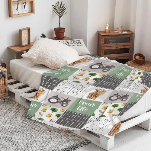 Miniatura 7 de Manta de franela de vaca para regalo, ultra suave y acogedora, manta de forro polar ligera y mullida, manta de felpa cálida para sofá, cama, 30 x 40