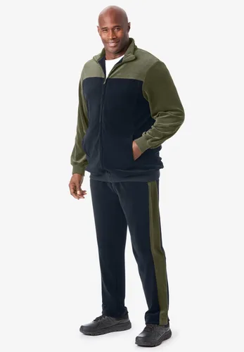 Miniatura 4 de KingSize Chándal de terciopelo grande y alto con bloques de color para hombre