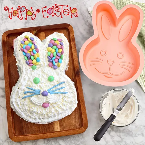 Miniatura 4 de Moldes para pastel de huevo, molde de silicona para huevos de Pascua, paquete de 2 moldes grandes rompibles para huevos de 7 pulgadas, moldes