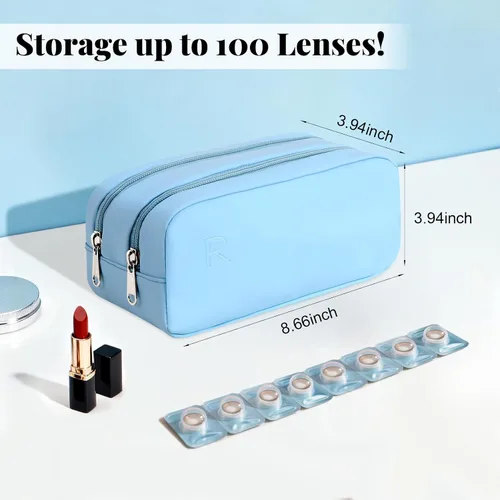 Miniatura 2 de Organizador portátil diario para lentes de contacto, dispensador de lentes de contacto desechable, estuche de almacenamiento de viaje con etiqueta R