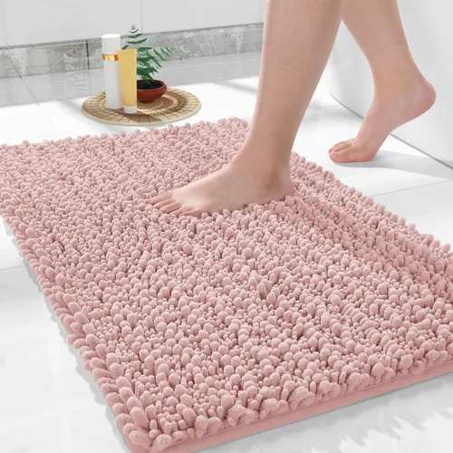 Miniatura 13 de Yimobra Alfombras de Baño Antideslizantes Lavables - Alfombra de Baño de Chenilla Ultra Suave Absorbente, Alfombra Peluda de Secado Rápido para Negro