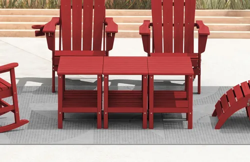 Miniatura 39 de KINGYES Mesa auxiliar doble, mesa auxiliar Adirondack- Aruba