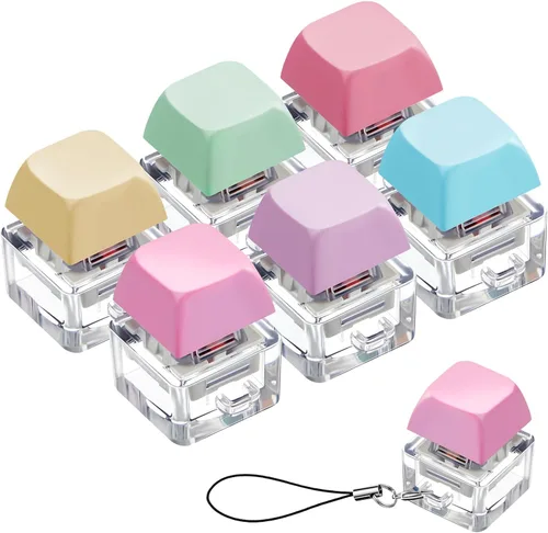 Taiyin 6 piezas de teclado de juguete con clicker, llavero para la ansiedad, juguetes para aliviar el estrés, juguetes para aliviar el estrés y