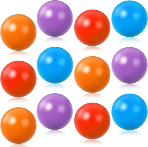 Miniatura 9 de Civaner 12 bolas de repuesto de plástico multicolor pequeñas, bulldozer popper, bolas de juguete de 1.75 pulgadas, suaves a prueba de aplastamiento
