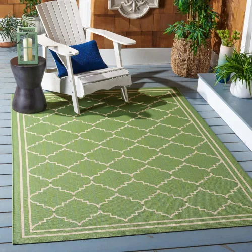 Miniatura 19 de SAFAVIEH Alfombra lavable para exteriores, colección Courtyard de 2.3 x 6.7 pies, color negro y crema, no desprende pelusa y de fácil limpieza
