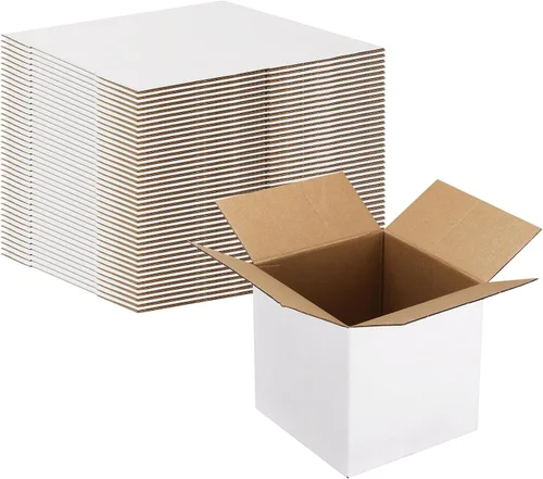 Miniatura 22 de Calenzana Juego de 40 Cajas de Envío 8x6x6, Caja de Cartón Corrugado Blanco para Envío, Embalaje de Regalos, Pequeña Empresa