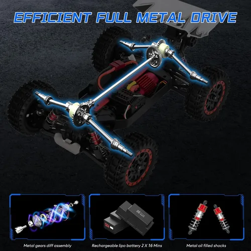 Miniatura 3 de ITEFDTUTNE 1:16 Autos de control remoto sin escobillas, camión RC eléctrico todo terreno fuera de carretera de hasta 62 mph, camión monstruo RC 4WD