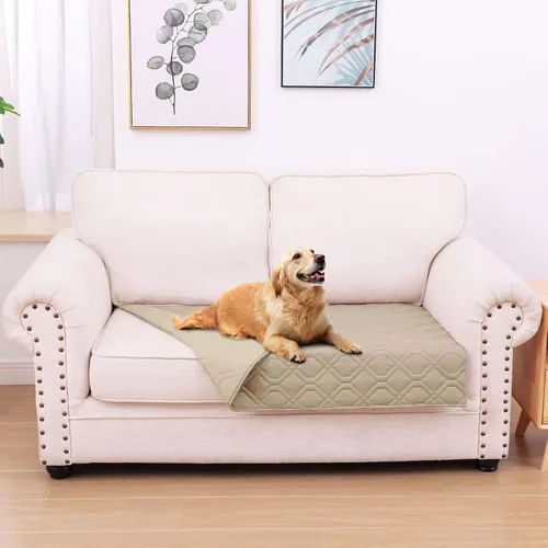 Miniatura 92 de hyha Manta impermeable para perros, manta reversible para cama de mascotas, funda suave para sofá/sillón lavable para perros, fundas impermeables
