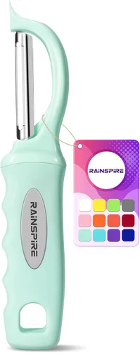 Miniatura 15 de Rainspire Pelador de verduras, pelador de patatas para cocina, cuchillas afiladas de acero inoxidable, mango cómodo, pelador de frutas, pelador