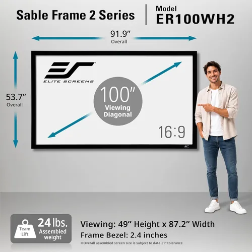 Miniatura 7 de Pantalla de proyección de marco fijo CineWhite, SableFrame 2