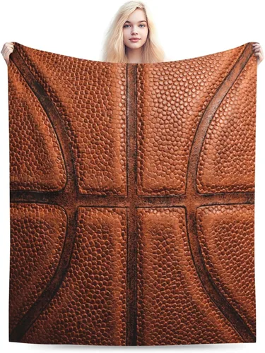 Miniatura 7 de Manta de forro polar con temática deportiva de baloncesto, ligera, ultrasuave, con textura de canasta para sofá, cama, camping, viajes, manta