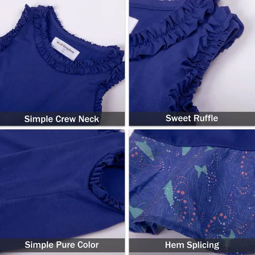 Miniatura 57 de LittleSpring Conjunto de verano para niñas con camiseta sin mangas y pantalones cortos florales