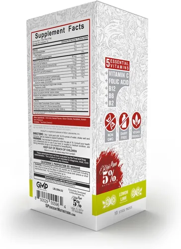 Miniatura 7 de 5% Nutrition Paquetes de hidratación Hydrate Stick Paquetes de mezcla de polvo de electrolitos deportivos con agua de coco Paquete de 2