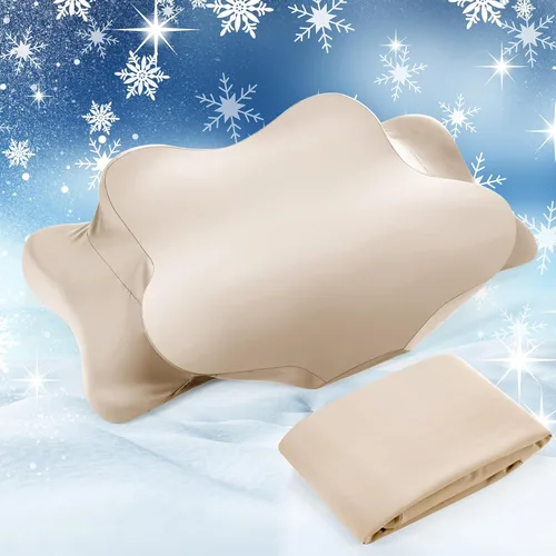 Miniatura 11 de Hahafelt Funda de almohada refrescante para el cuello cervical (solo funda de almohada) Funda de almohada ergonómica con cremallera, funda