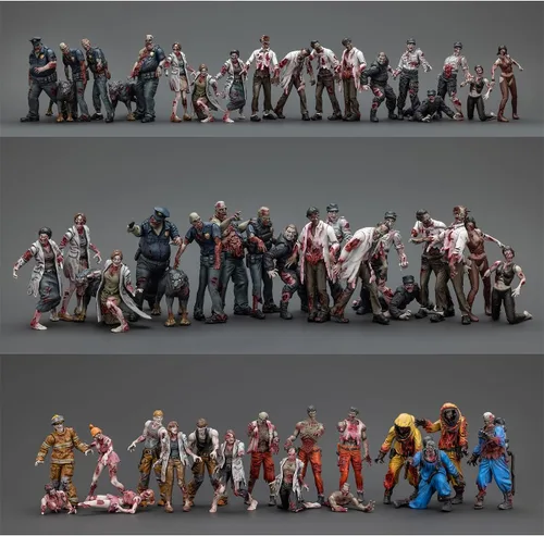 Miniatura 6 de JOYTOY Dark Source Zombie - Figura de Acción 1/25, 11 piezas con articulaciones móviles y desmontables, figuras de zombi en miniatura