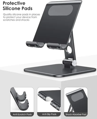 Miniatura 4 de OMOTON Soporte ajustable mejorado para tableta, soporte portátil plegable de alta resistencia, artículos esenciales de viaje para iPad Pro/Air/Mini
