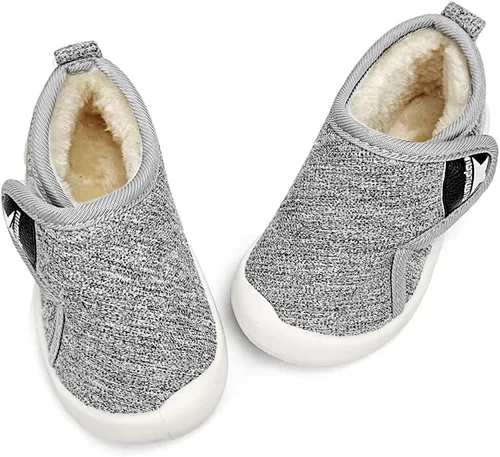 Miniatura 3 de OAISNIT Botas de nieve para bebés y niñas con suela de goma antideslizante, zapatos de invierno con pantuflas casuales de piel de felpa cálida