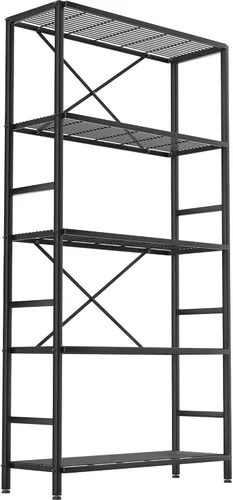 Miniatura 7 de Soywey Estantería de garaje resistente de 5 niveles, estante de almacenamiento de pie, estante de alambre de metal adecuado para lavanderías, baños