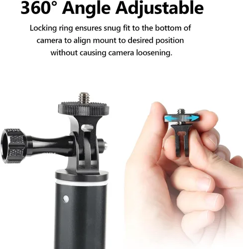 Miniatura 2 de HSU Adaptador de montaje de trípode de cámara de aluminio, soporte de cámara de 1/4 "- 20 con tornillo de aluminio, adaptador de trípode compatible