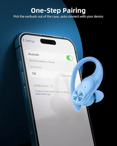 Miniatura 4 de PocBuds - Auriculares Bluetooth inalámbricos con 80 horas de reproducción, estuche de carga inalámbrica, pantalla digital, auriculares deportivos