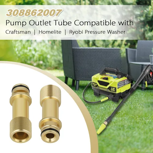 Miniatura 5 de Tubo de salida de agua 308862007 Conjunto de tubo de salida de bomba compatible con lavadora a presión Ryobi RY141600