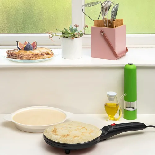 Miniatura 9 de Moss & Stone Máquina Eléctrica para Crepas – Sartén Portátil para Crepas de 8" Antiadherente con Plato de Inmersión, Apagado Automático, Interruptor
