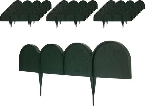 Miniatura 11 de Evelyne Borde de borde de jardín en medio círculo (semicírculo) diseño arqueado – 15 piezas de revestimiento de valla de jardinería verde barrera