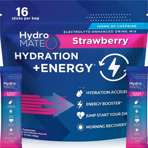 Miniatura 11 de HydroMATE - Paquetes de electrolitos en polvo para mezclar bebidas, acelerador de hidratación, bajo en azúcar, alivio rápido para fiestas