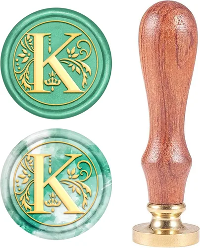 Miniatura 27 de Sello de cera inicial S CRASPIRE, sello de cera de letra alfabética vintage, sello de cera medieval de hojas de olivo clásico de 25 mm, cabeza