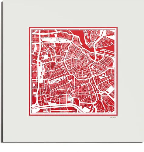 Miniatura 20 de O3 Design Studio Mapa de corte de papel Madrid negro mate de 20 x 20 pulgadas