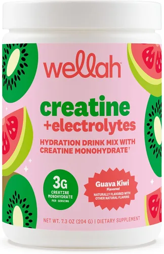 Miniatura 17 de Wellah Creatina + electrolitos en polvo (Blue Hawaii) 30 porciones - Mezcla de bebida de hidratación con 0.11 onzas de monohidrato de creatina