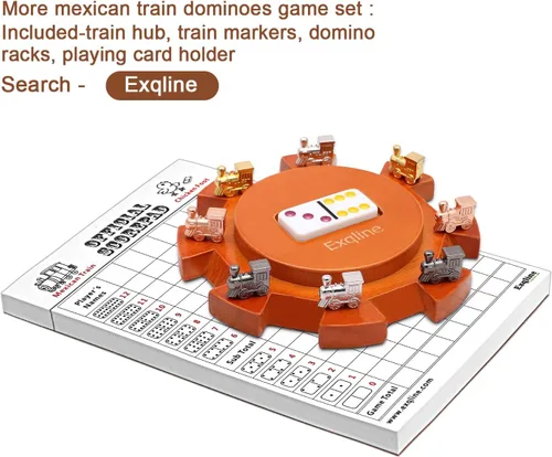 Miniatura 4 de Exqline Bloc de puntuación de tren mexicano, 70 hojas de dominó de pie de pollo y hojas de puntuación de tren mexicano de 8.3 x 5.5 pulgadas