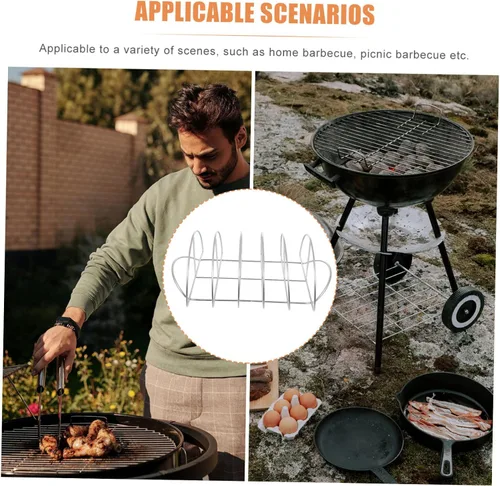 Miniatura 6 de KICHOUSE Parrilla de acero inoxidable para carne, parrilla de acero inoxidable, parrilla para asador, parrilla para carne, utensilios de cocina