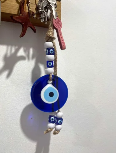 Miniatura 2 de Amuleto de cristal azul de nazar de mal de ojo de buena suerte, adorno colgante hecho a mano para el hogar, oficina, decoración del automóvil