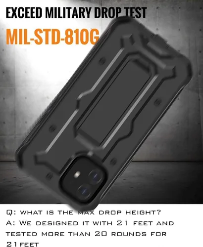 Miniatura 6 de ArmadilloTek Vanguard - Funda diseñada para iPhone 12 / iPhone 12 Pro (6.1 pulgadas) de grado militar, cuerpo completo, resistente, con protector